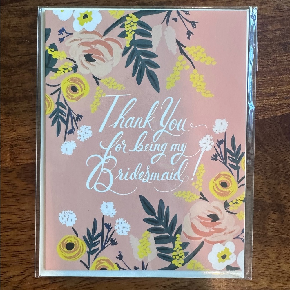 Floral Bridesmaid Thank You Cards; set of 2 different cards